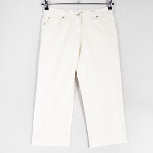 Cabi Jeans Womens Sz 2 White Cropped Capri Straight Leg Low Rise Stretch Casual